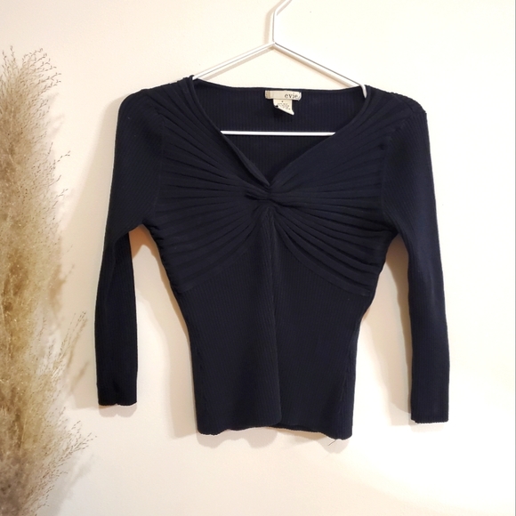 EVIE. Silk blend ribbed sweater - Picture 1 of 4